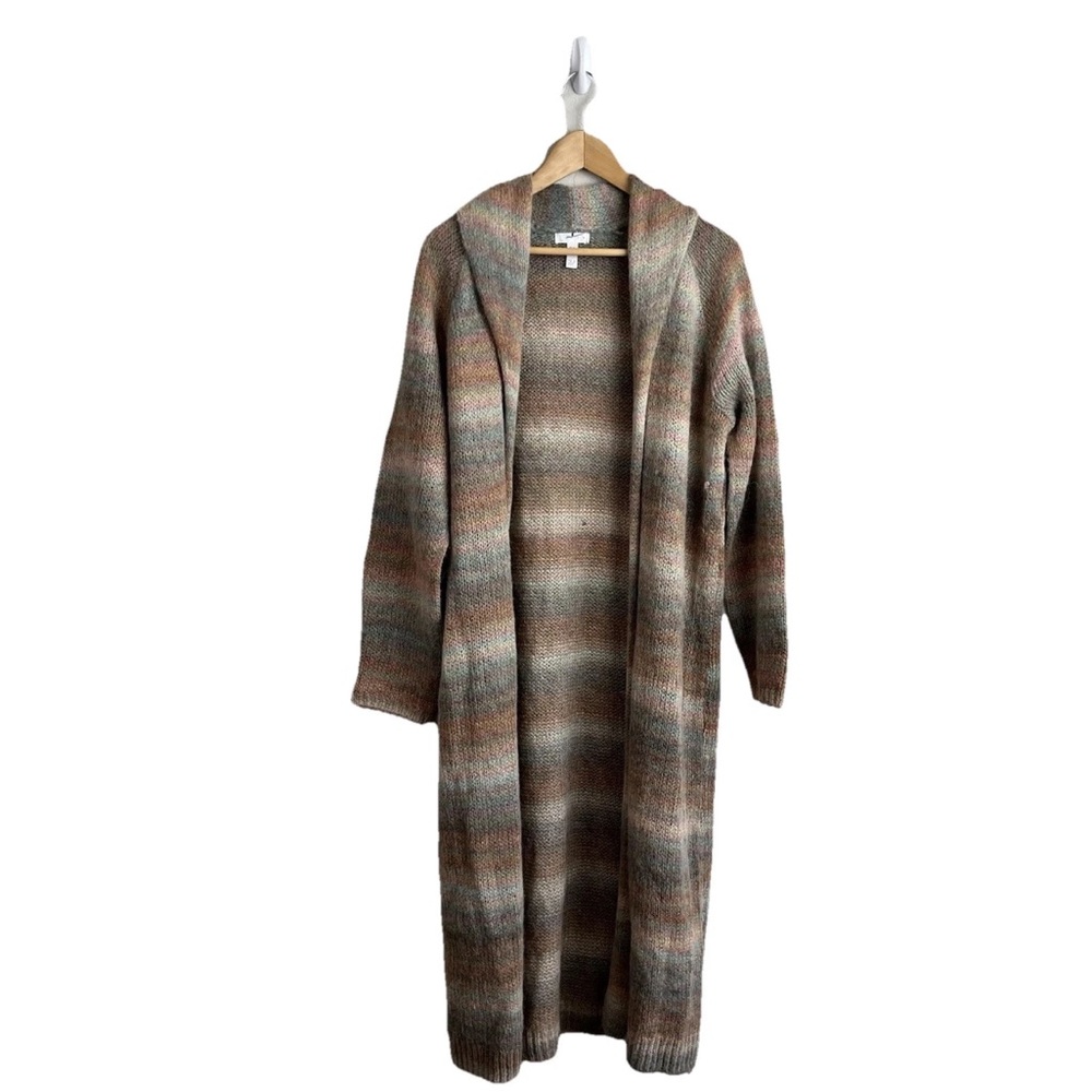 Leith Sweater Rainbow Open Front Cardigan Duster